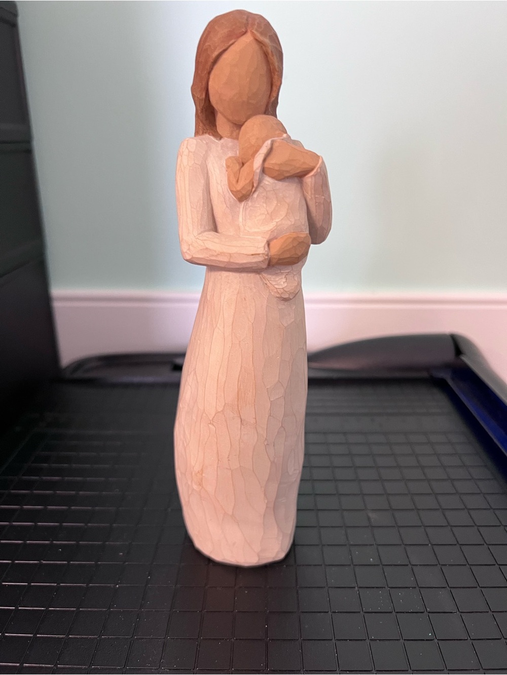 Willow Tree Mother Holding Baby Figurine - Cream and Brown